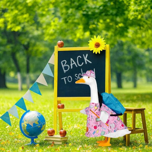 4Pcs Yard Goose Back to School Porch Goose Outfits Geese Clothes Patio Lawn - Picture 6 of 7